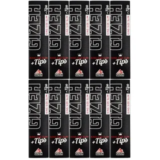 Gizeh 10x Black King Size Slim Papers extra fine inkl. Filtertips perforiert (10x34/34) Magnetverschluss 19809
