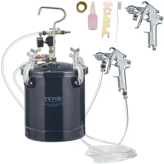 Vevor Druckbehälter Farbbehälter Sprühfarbe Drucktopf 10 L Drucktank, 60 psi Lackierpistole Farbbehälter Φ 52 x 32 cm Spray Paint Pressure Pot Tank Paint Container Farbspritzpistolen Lacken, Flecken