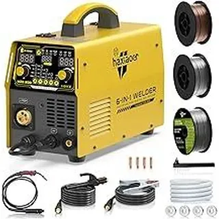 200A MIG MAG Schweißgerät, 6 In 1 Multiprozess Schutzgas Schweißgerät mit Flux Fülldraht/MAG/MIG Schutzgas Schweißgerät/MMA E-hand/Lift-WIG-...