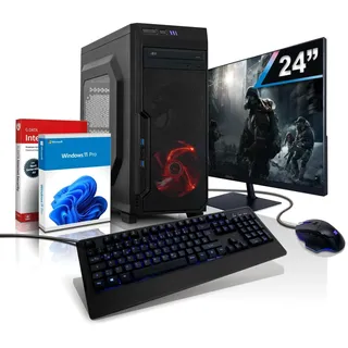 Komplett PC Ryzen7 Entry Gaming/Multimedia Computer mit 3 Jahren Garantie! | AMD Ryzen7 4700S mit 16-Threads, 4 GHz | 16GB | 512 GB SSD | Radeon RX 470 8GB GDDR5 | 24" | WLAN | DVD | Win11 | 7117