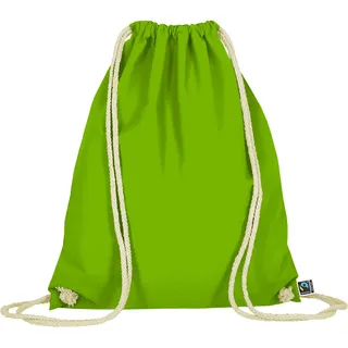 10er | 100er | 200er Pack Fairtrade Turnbeutel - 14 Farben | mit robusten Zugbändern | 38x46cm | Jutebeutel | Einkaufstasche | unbedruckt, hellgrün