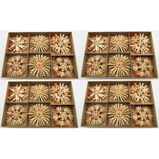 Geschenkestadl unbekannt 90 Strohsterne Christbaumschmuck Weihnachtsänhäger Stroh Natur