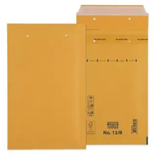 TipTop-Office Luftpolstertaschen für DIN A6, 120 x 215mm, Typ B, haftklebend, braun