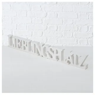 Boltze Schriftzug Dekoration Lieblingsplatz weiß