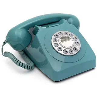 GPO 746PUSHBLU - Nostalgie Telefon im 70er Jahre Design, Blau