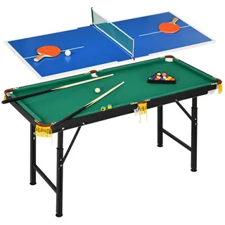 sportnow Multigame Spieletisch Multifunktionstisch mit Tischtennis Billardtisch