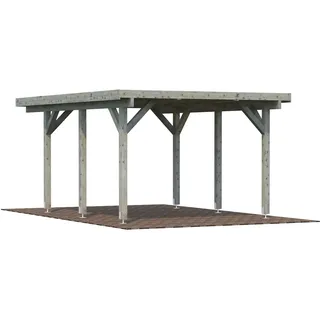 Einzel-Carport 360 x 512 cm Grau tauchgrundiert