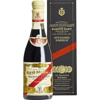 Giuseppe Giusti Il Banda Rossa Aceto Balsamico di Modena IGP Balsamessig 5 Goldmedaillen Traditionsflasche in Geschenkpackung (1 x 0.25 l)