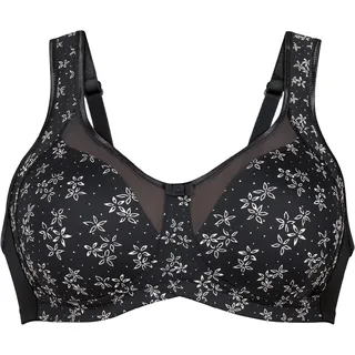 Komfort-BH, bügellos, floral, für Damen, 408 Anthrazit) 75G
