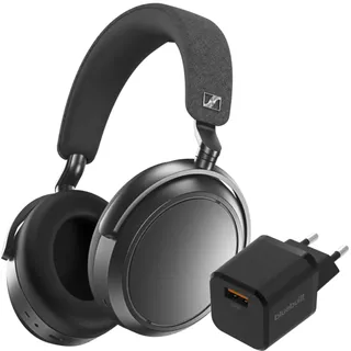 Sennheiser Momentum 4 Wireless Grau + BlueBuilt Quick-Charge-Ladegerät mit USB-A-Port 18 W