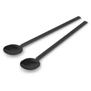 Zack Menoa Latte Macchiato Löffel, groß, schwarz