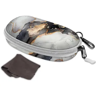 FINTIE Brillenetui Sonnenbrille - Sonnenbrillen Etui Hardcase mit Karabiner Reißverschluss - Groß Brillen Etui für Damen Herren Outdoor Sportbrille Fahrradbrille - Einheitsgröße