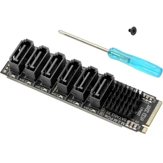 Exaio 6-port Sata 3.0 Controllerkarte – Pcie 3.0 X2 Adapter Mit Asm1166 Chipsatz, Kompatibel Mit 6 Sata-laufwerken