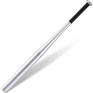 Baseballschläger aus Stahl 82 cm robuster Baseball/Softballschläger für Freizeit & Training, ideal für Hobbyspieler & Athleten (Silber Aluminium)
