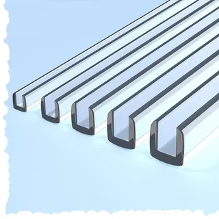 HAEKEBC 3m Transparenter U-Form Eckenschutz Kantenschutz Klemmprofil Für Glastische, Kantenschutzstreifen Selbstklemmend Tischkantenschutz(8-9mm)