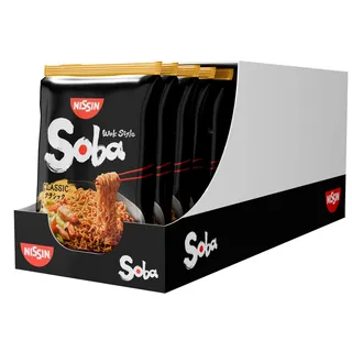 Nissin Bag Noodles Soba – Classic, 9er Pack, Wok Style Instant-Nudeln japanischer Art mit Yakisoba-Sauce, schnelle Zubereitung, asiatisches Essen (9 x 109 g)