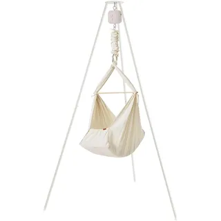 membantu Set Federwiege Basic mit Ständer Basic & Motor Natur, Beige