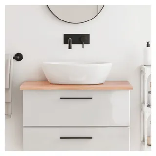 vidaXL Waschtischplatte Hellbraun 80x50x2 cm Massivholz Behandelt