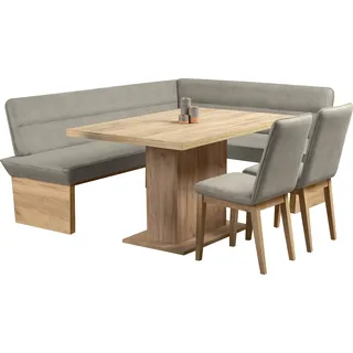 Home Affaire »Beluna + Cross Essecke Sitzgruppe Eckbank Küchenbank BESTSELLER« Set, Eckbank, 2 Stühle und Tisch, 4 Stk. tlg. Sitzgruppe Esszimmer Stühle Tisch und Bank bequem gepolstert, braun