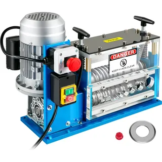 Vevor Abisoliermaschine, 370 W, 1,5 mm-38 mm, Kabelabisoliermaschine, Kabel Abisolierwerkzeug, 11 Kanäle 10 Klingen zum Recycling von Kupferdrähten/Entfernen, Isolierung aus Kunststoff