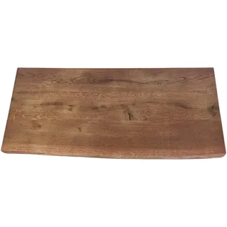 DM-Handel Waschtischplatte Eiche Holzplatte Waschbeckenplatte (als Ergänzung zum Waschbecken (freistehend), massiv Holz 4 cm, Naturkante Teak von 40 cm bis 120 cm Länge), 4 cm starke Platte rot 70 cm x 4 cm x 50 cm