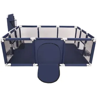 Selonis Laufstall Baby Großer Spielplatz Keine Bälle Laufgitter Für Kinder, Dunkelblau