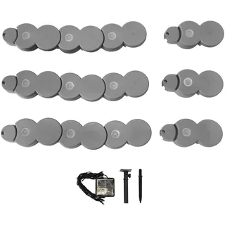 Hti-Living Beetumrandung Nessa Solar Palisade 12-teilig  Grau