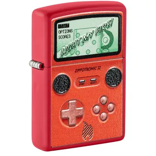 Zippo Benzin-Feuerzeug rot 3D-Druck, Retro Gaming 60007435, unbefüllt