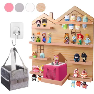 Givilio Großes Tonie-Regal für Toniebox – Toniebox-Aufbewahrung für All Ihre Tonie-Accessoires, Toniebox-Figuren und Toniebox-Figuren, Display-Kollektion, Tonie-Regal (Natur)