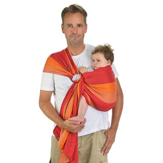 Hoppediz Ring-Sling, Baby-Tragetuch ab Geburt, 100 % schadstoffgeprüfte Baumwolle, Design Delhi