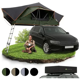 Juskys Autodachzelt Lago 140 x 240 cm Schwarz / Olivgrün
