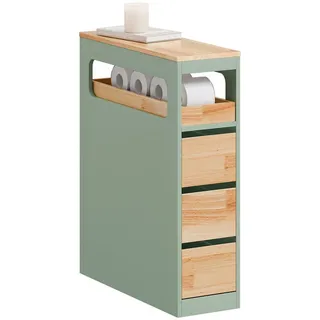 SoBuy Badunterschrank mit 4 Schubladen Grün 23,3x65,3x82cm Funktional