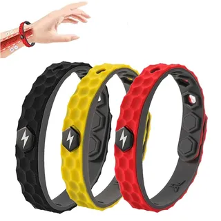 3 STÜCKE rotes Licht Ferninfrarot negative Ionen Armband Negative Ionen Antistatisch Einstellbare Silikon Sport Armbänder, Lymphdrainage Magnetarmband