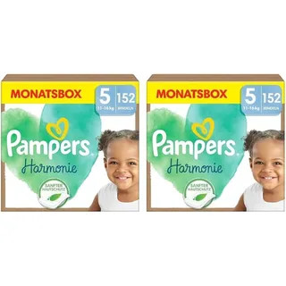 Pampers Harmonie Windeln Größe 5, 152 Windeln, 11kg-16kg, sanfter Hautschutz mit 100 Prozent Pampers Schutz