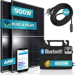 Black Frame 900/800W mit 800W Astro Energy Micro Wechselrichter 2 x 450 W