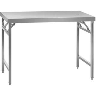 Royal Catering Klappbarer Arbeitstisch - Edelstahl - 120 x 60 cm