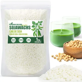VEGISHINE Sojawachs für Kerzen, Natürliches Sojawachs für Kerzenherstellung 1kg, Kerzenwachs zum Gießen, Kerzenwachsgranulat für die Kerzenherstellung, Premium Sojawachs 1kg 2kg 5kg 10kg