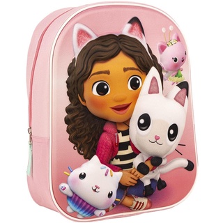 Cerdá Schulrucksack Gabby's Dollhouse - Mit Reißverschluss - 25 x 31 x 10 cm - Kinderrucksack mit 3D-Elementen - Gepolsterter Schultergurt - Original Produkt in Spanien Designed