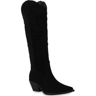 Stiefelparadies Cowboystiefel Damen Schwarz 38