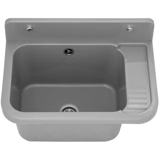 Lavre Waschbecken VIGO, Kunststoff Spülbecken Waschtrog Ausgussbecken, 50x33x21 cm, grau grau