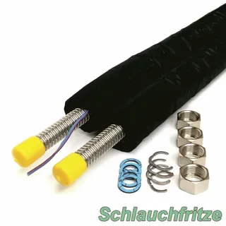 Edelstahlwellrohr Solarrohr Solarleitung Isoliert DN16 (3/4") 15 meter