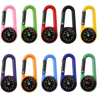 Kompass Klein Kinder, 10er-Set Mini Schlüsselanhänger, Klein Mit Karabiner, Nautischer Kompass, Outdoor Für Kinder, Geschenke Anhänger (10er-Set)