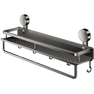 Duschablage mit Saugnapf, große Kapazität, wandmontierte Duschregale mit Haken, rostfrei und schnell entleerend, robuste Badezimmerregale für Küche und Bad, Badezimmer-Organizer, Duschregale, Duschges