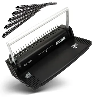 GENIE CB 820 Spiralbindegerät 38cm inkl. 20 Binderücken| Bindegerät Spiralbindung bis 150 Blatt | Bindemaschine mit Stanzfunktion für 8 Blätter | Spiralbinder für Schule, Büro & Zuhause