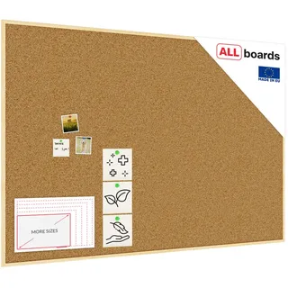ALLboards Pinnwand mit Holz Rahmen 180x120cm Korktafel Korkwand Pinnwand Kork