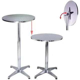 Trutzholm Stehtisch 2in1 höhenverstellbar 70/115cm Ø60cm Aluminium Bistrotisch Bartisch