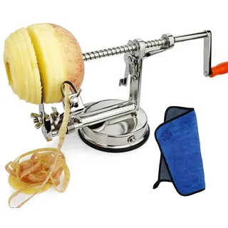 MASII Kartoffelschälmaschine Apfelschneider Edelstahl Apfelschälmaschine,Grey