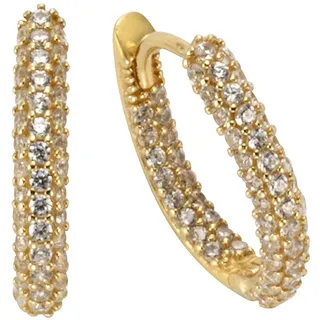 FIRETTI Creolen Schmuck Geschenk Gold 375 Zirkonia 15mm