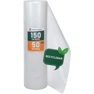 BB-Verpackungen 2 x Luftpolsterfolie 2-lagig 1,5 x 50 m (60 my stark, Schutz von empfindlichen Gegenständen) - Sets zwischen 1 und 4 Rollen