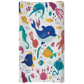 Wanyint Neultral Wickelauflagen-Bezug, Dinosaurier-Druck, Unisex, weiche Wickelunterlage, für Jungen und Mädchen, passend für 81,3 x 40,6 cm konturierte Unterlage